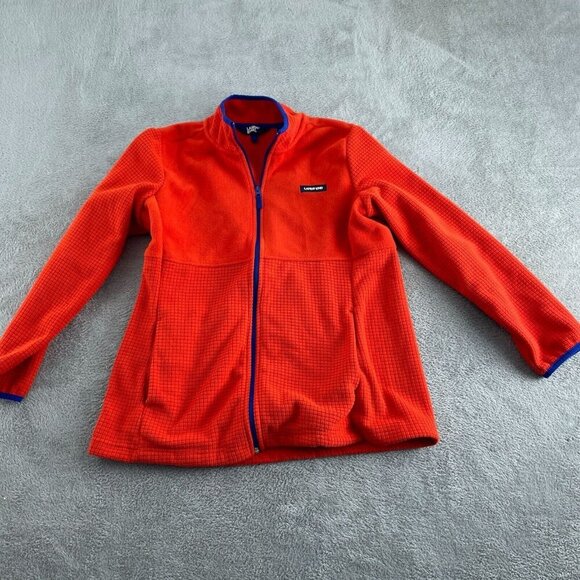 Lands End Womens XXL Fleece Jacket Bright Orange Polyester Full Zip 5555 - Picture 1 of 11